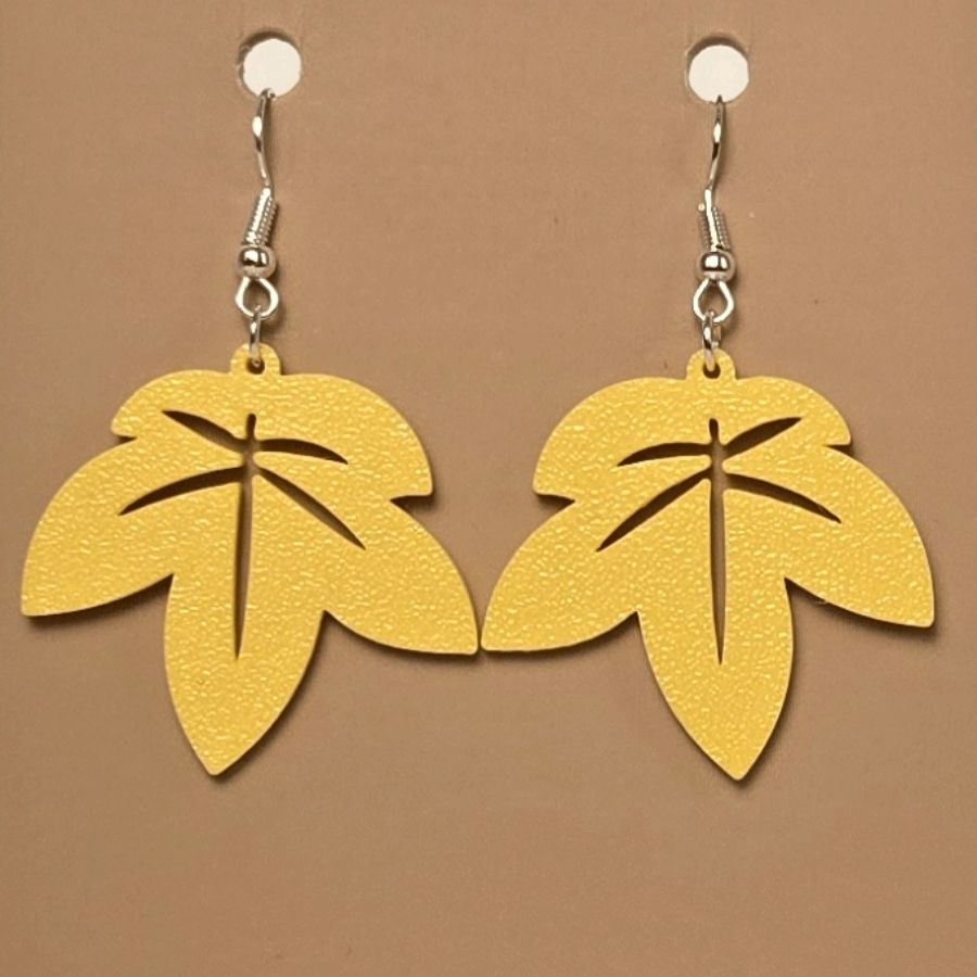 Boucle d'oreille en forme de Feuille avec crochets hypoallergéniques sans nickel